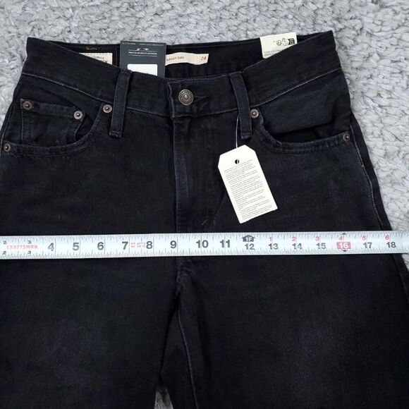 Levi's Premium Baggy Dad Black Loose Relaxed Size 24 x 30 Distressed Y2K - Picture 9 of 11